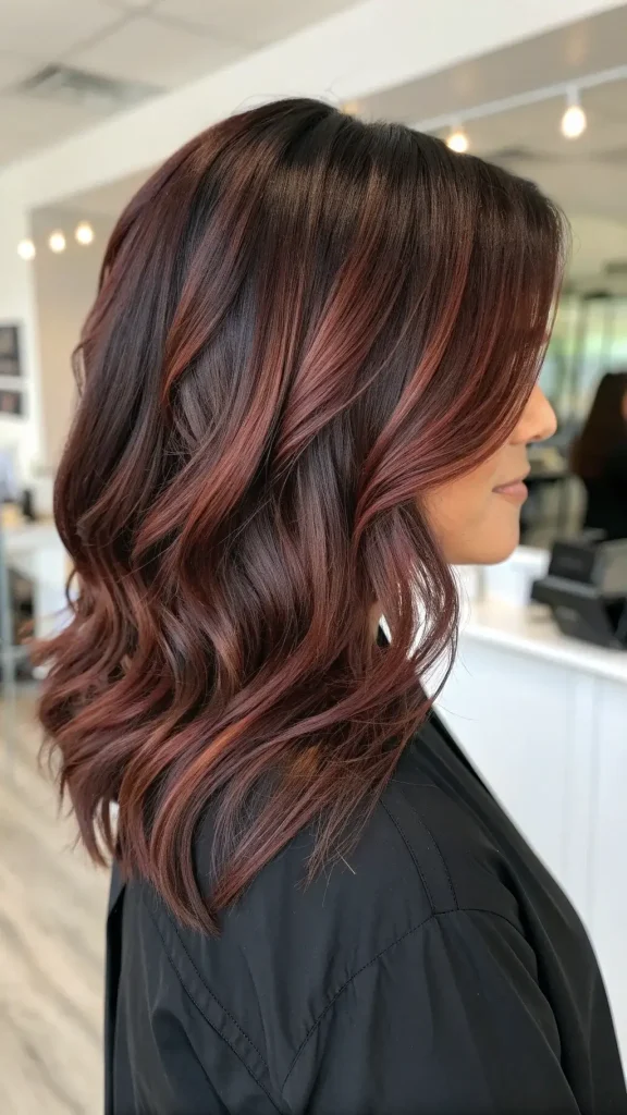 chocolate cherry balayage hair (5)