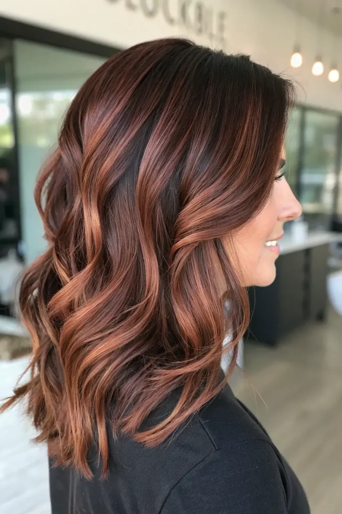 chocolate cherry balayage hair (6)
