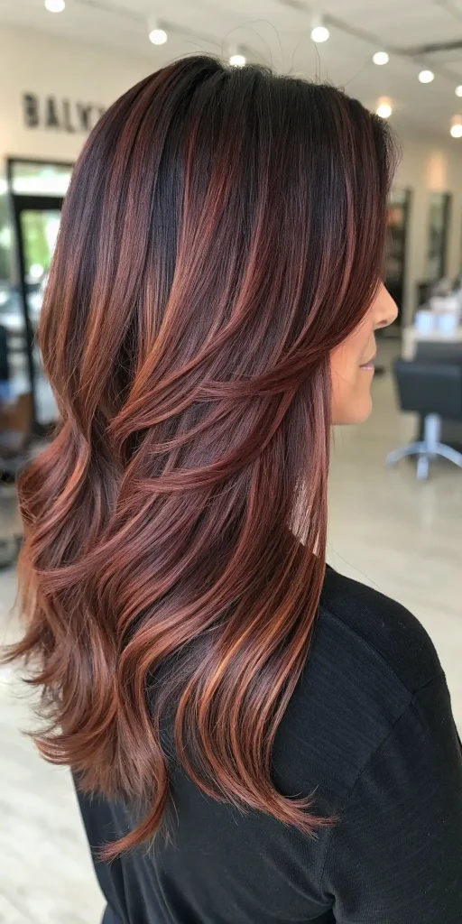 chocolate cherry balayage hair (9)