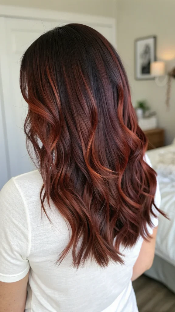 dark auburn hair color with highlights (10)