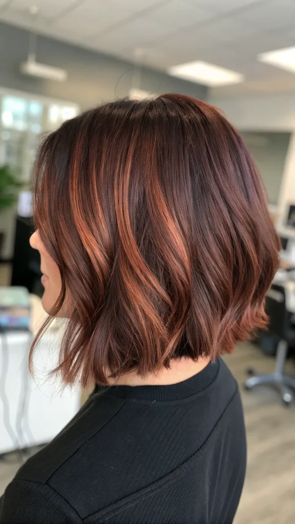 dark auburn hair color with highlights (4)