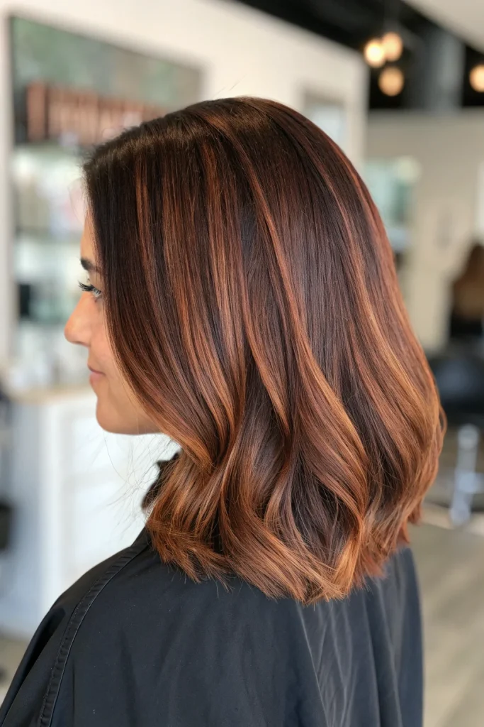 dark auburn hair color with highlights (5)