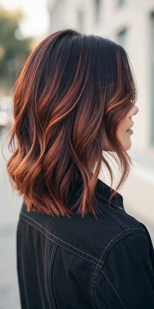 dark auburn hair color with highlights (6)