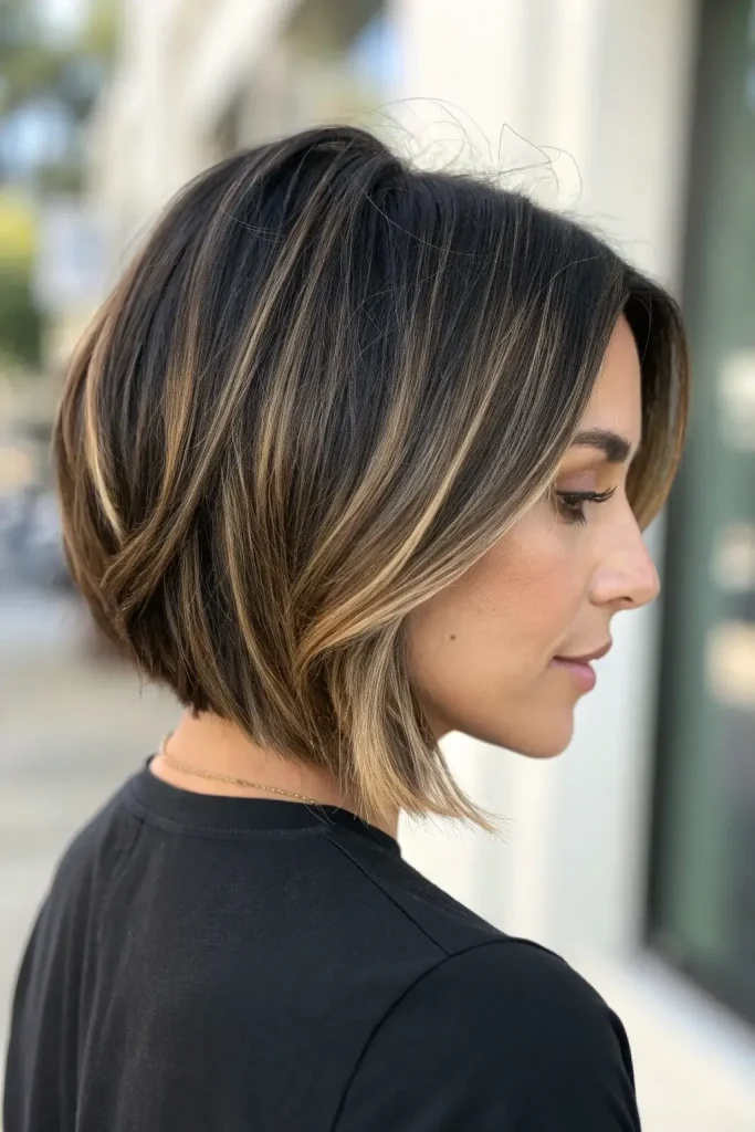 dark brunette hair with highlights idea (5)