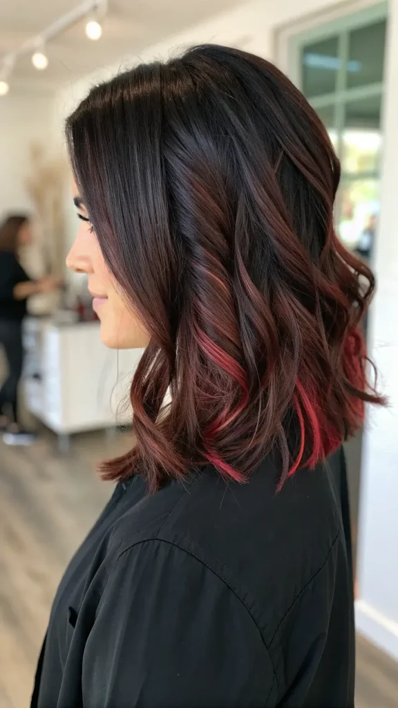 dark brunette hair with highlights idea (7)