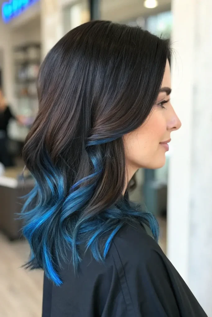 dark brunette hair with highlights idea (8)