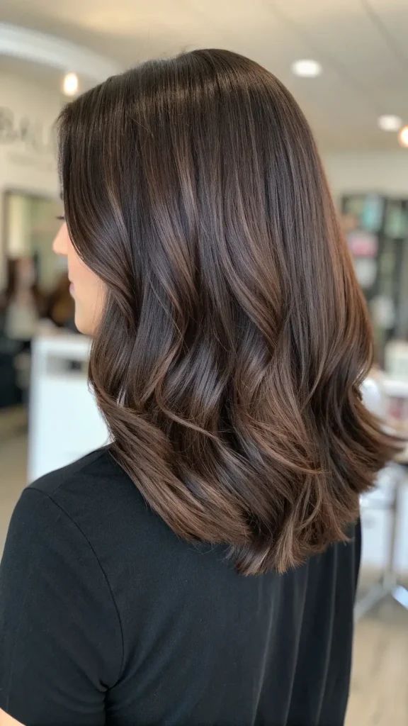 dark brunette hair with lowlights idea (1)