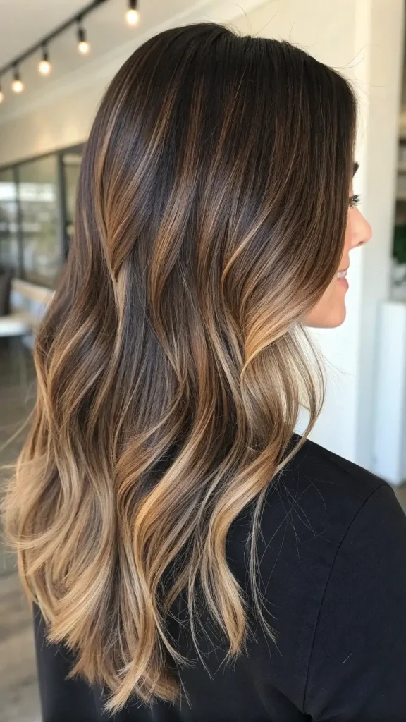 dark brunette hair with lowlights idea (10)