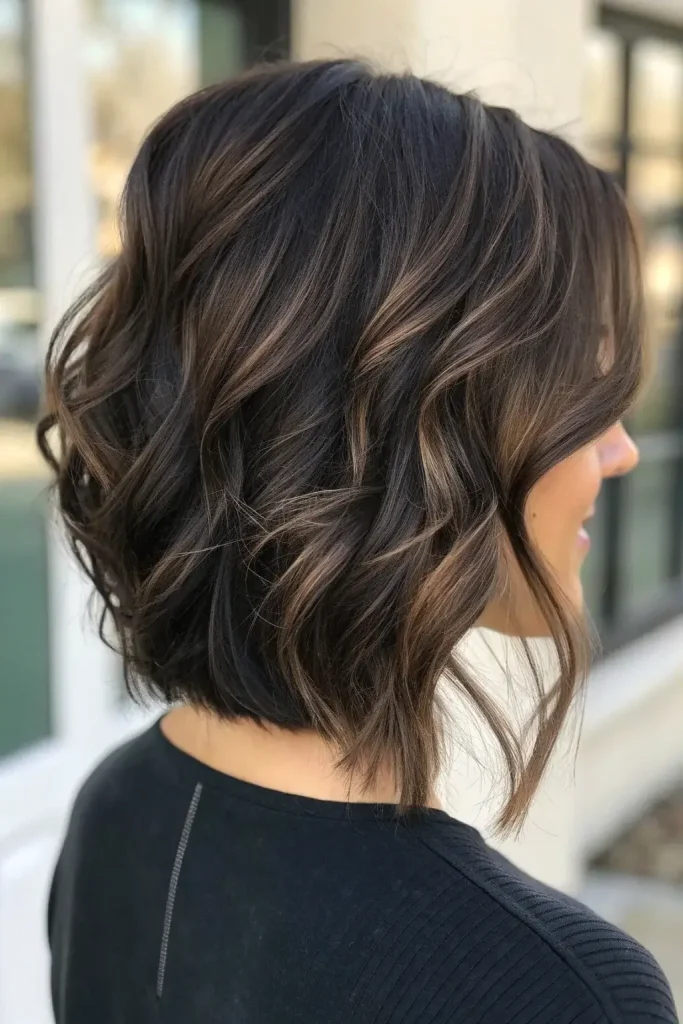 dark brunette hair with lowlights idea (2)