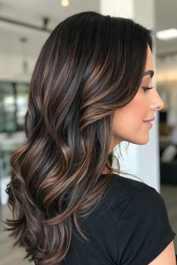 espresso hair color with highlights (8)