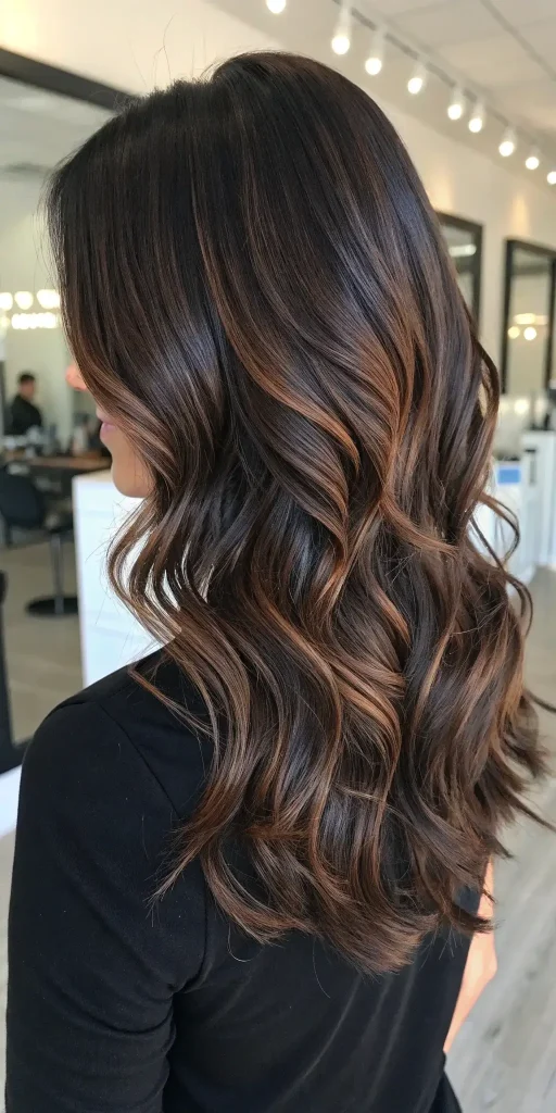 espresso hair color with highlights (9)