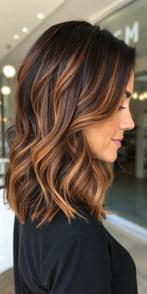 fall highlights for brown hair caramel and red (9)