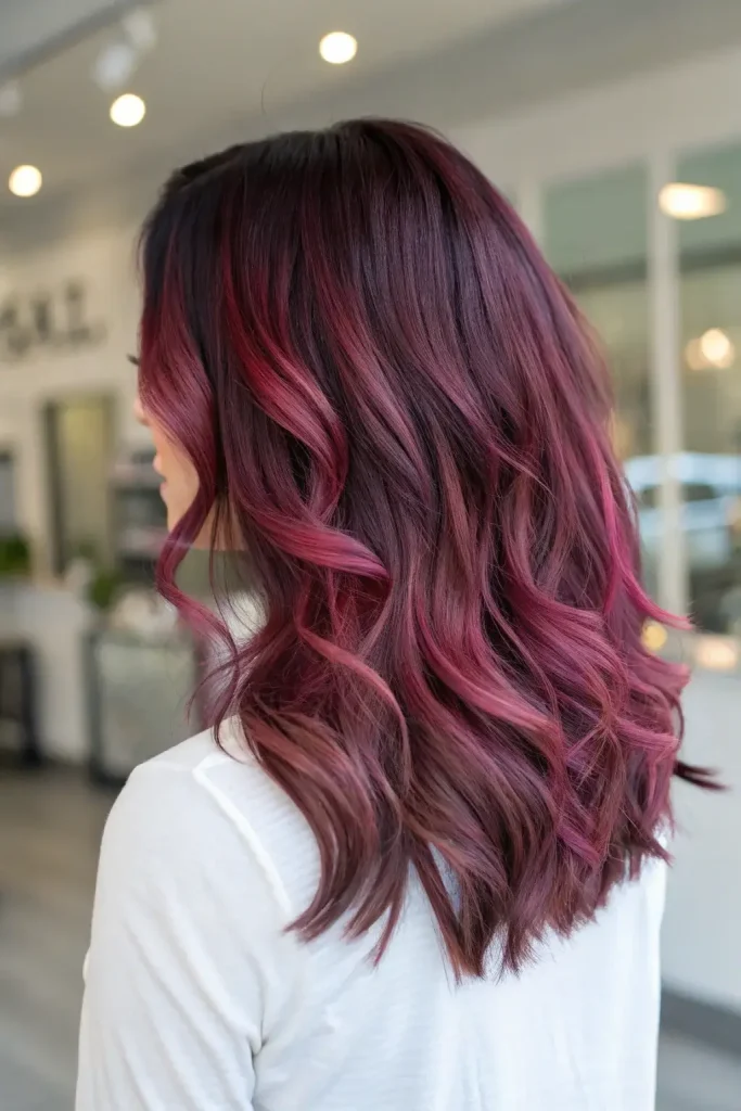 maroon and pink hair color (2)