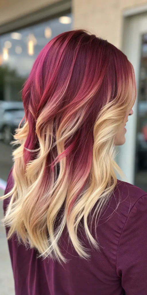 maroon and pink hair color (9)