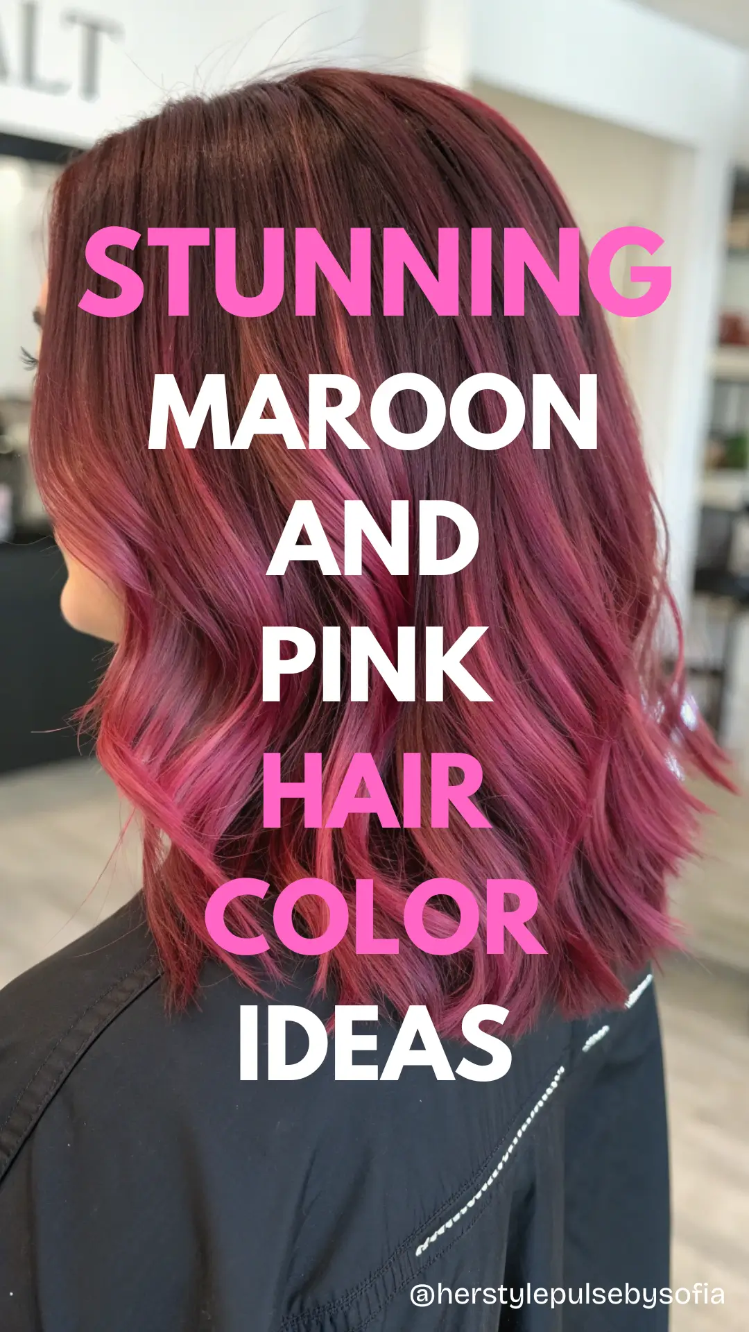 maroon and pink hair color ideas