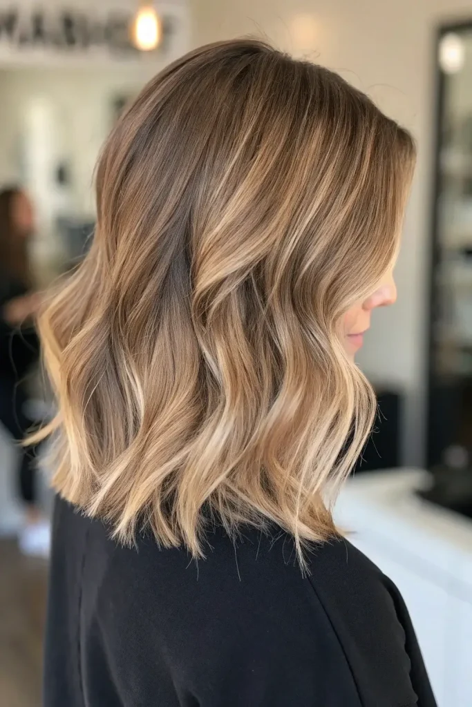 milk tea brown hair with highlights idea (2)
