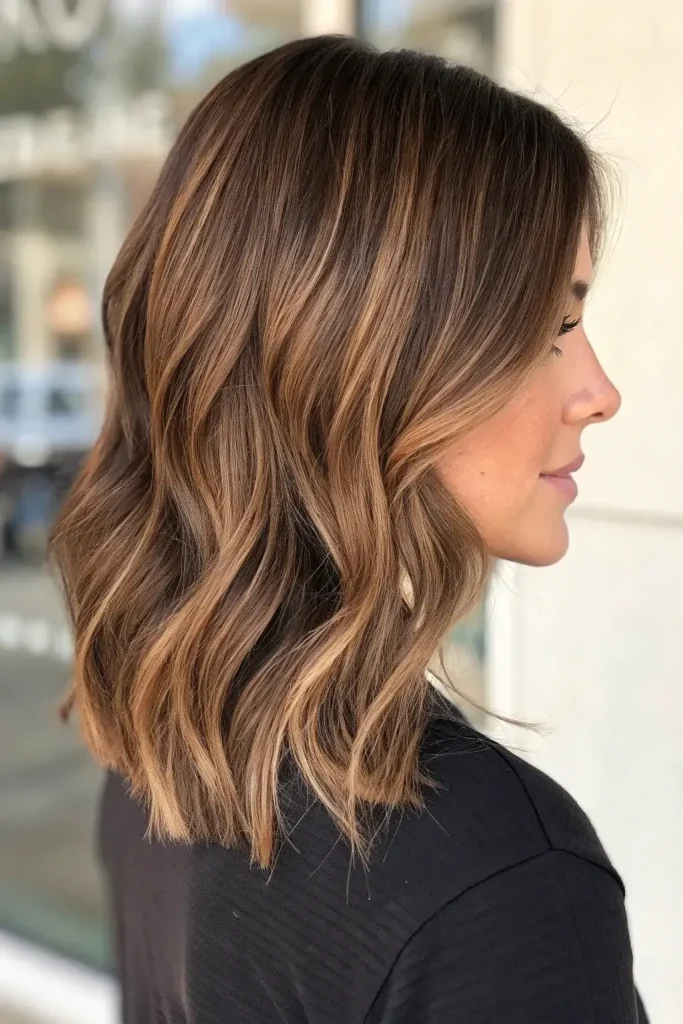 milk tea brown hair with highlights idea (5)