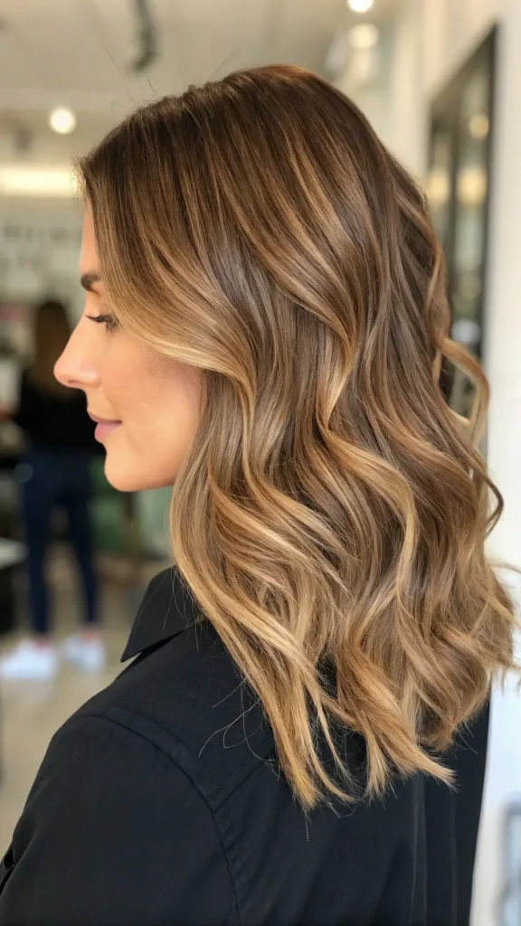 milk tea brown hair with highlights idea (7)