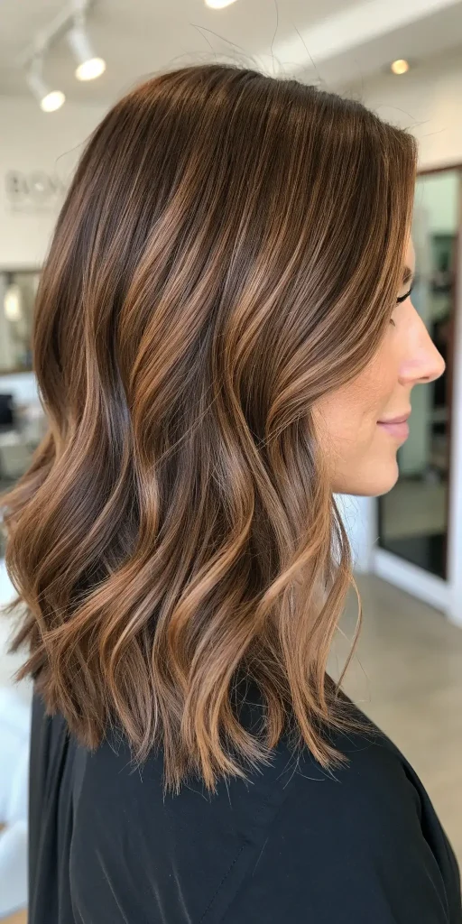 milk tea brown hair with highlights idea (9)