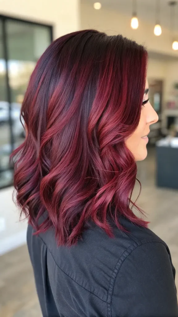red violet balayage hair (7)