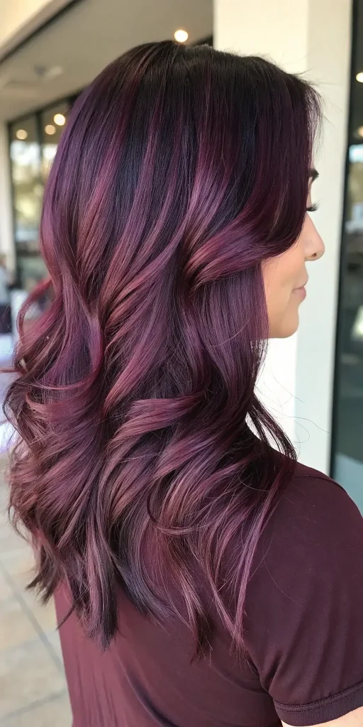 red violet balayage hair (9)