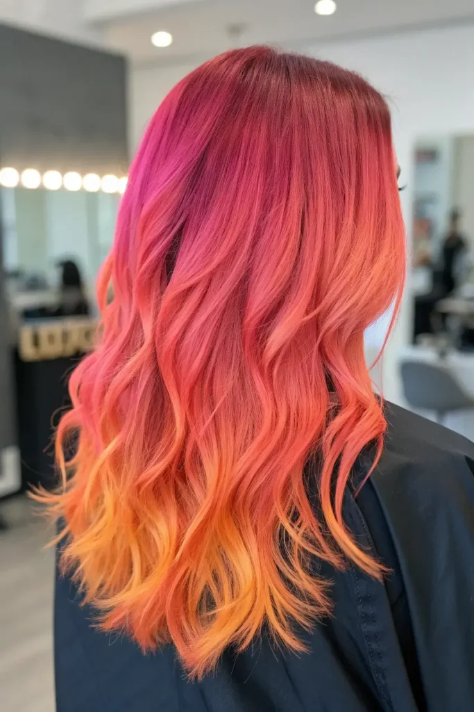 sunset hair color ombre idea (2)