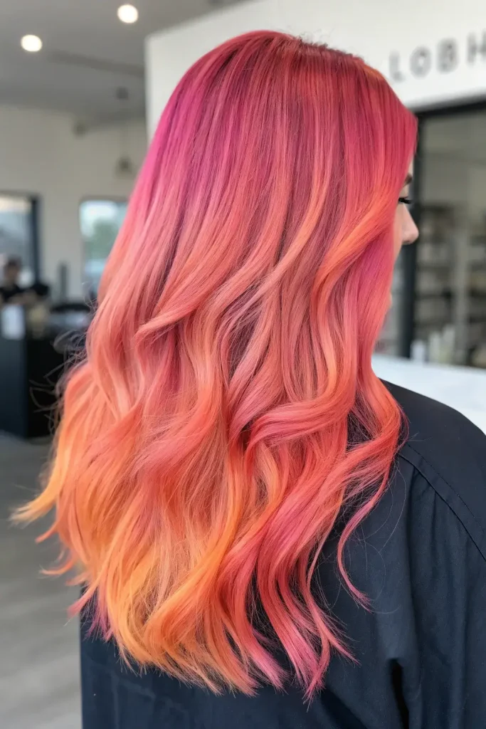 sunset hair color ombre idea (5)