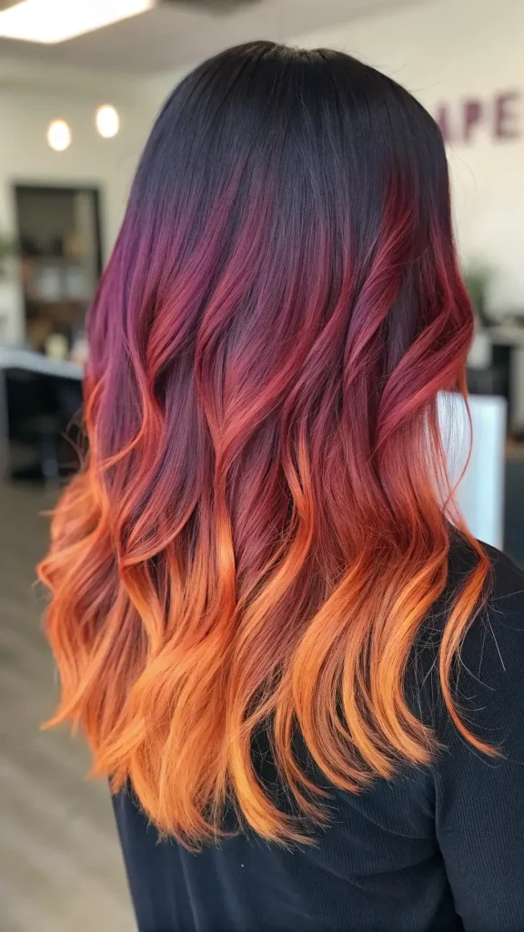 sunset hair color ombre idea (7)