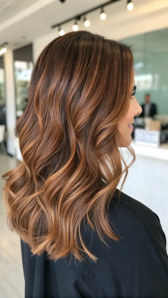 Caramel Copper Balayage Brunettes Hair Color (1)