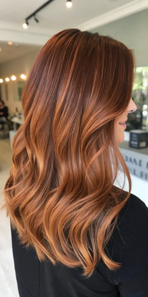 Caramel Copper Balayage Brunettes Hair Color (3)