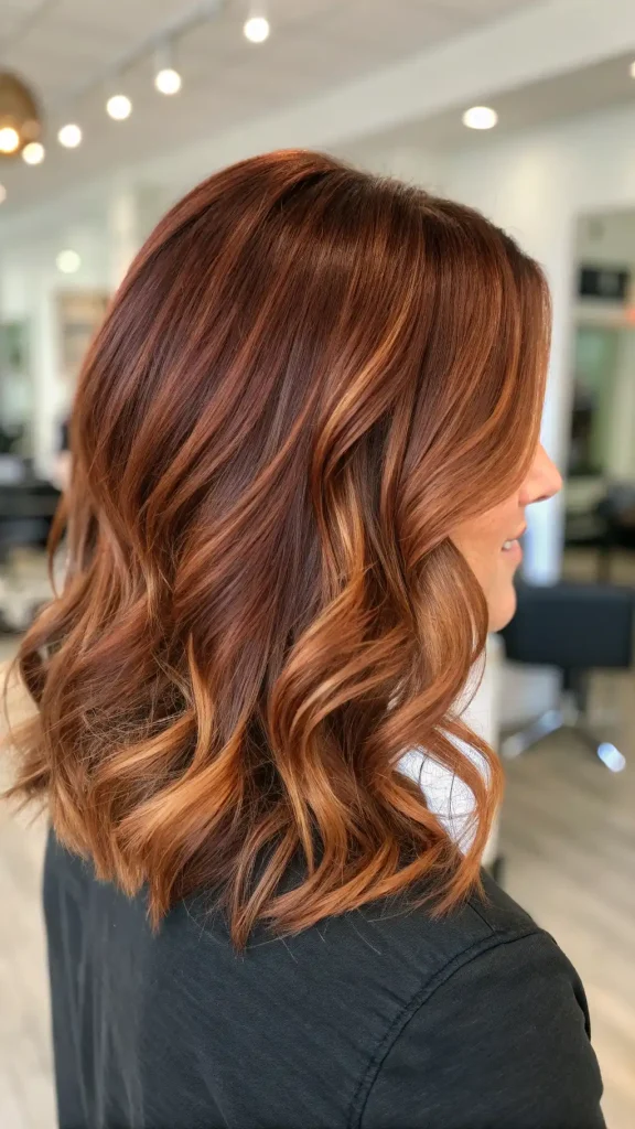 Caramel Copper Balayage Brunettes Hair Color (4)