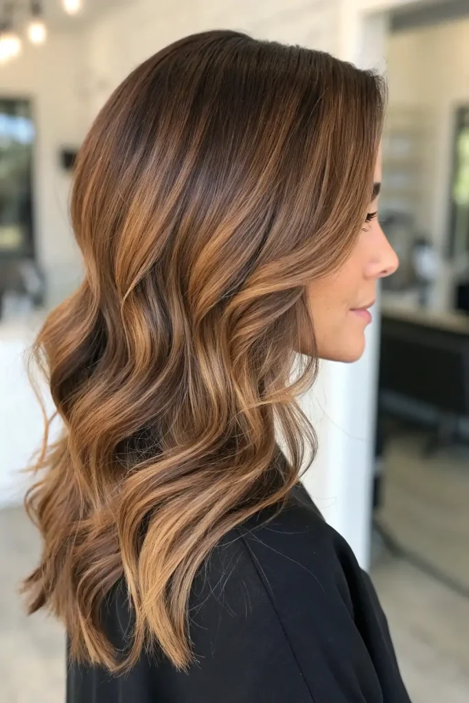 Caramel Copper Balayage Brunettes Hair Color (5)