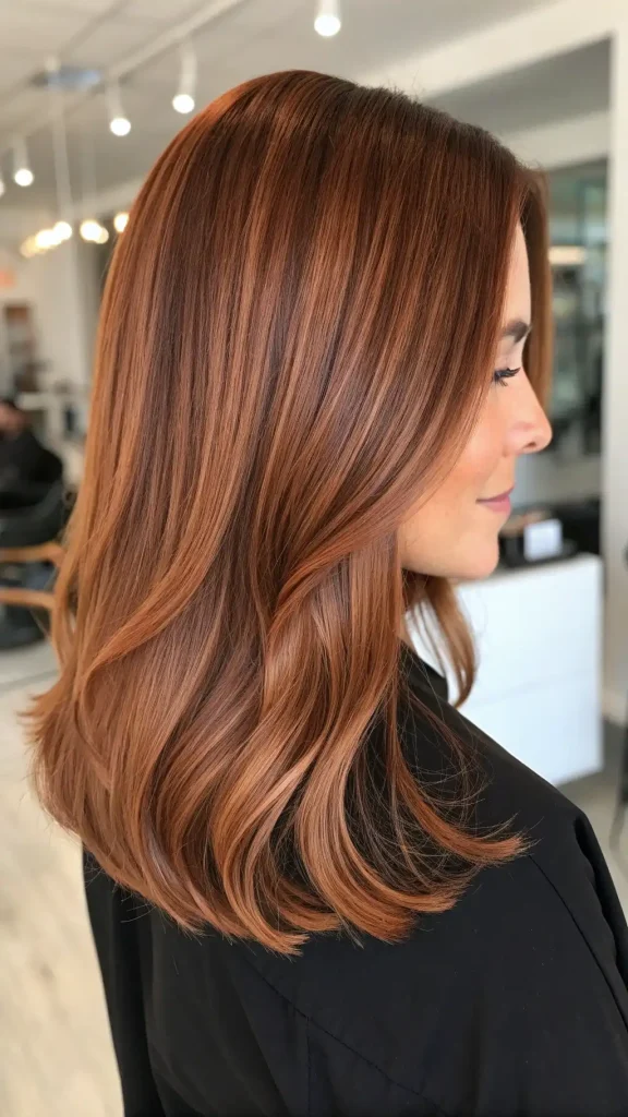 Caramel Copper Balayage Brunettes Hair Color (7)