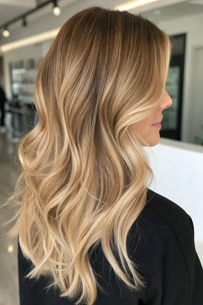Creamy Beige Blonde Balayage Hair (2)