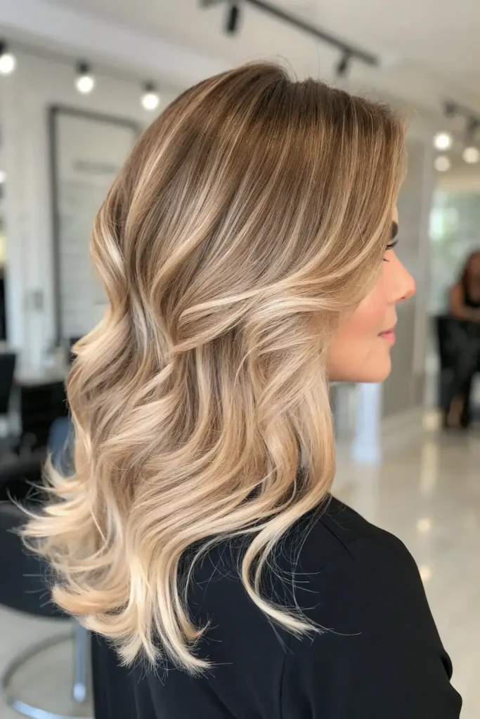 Creamy Beige Blonde Highlights (10)