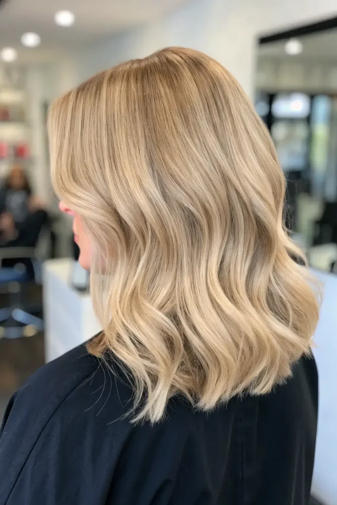 Creamy Beige Blonde Highlights (2)