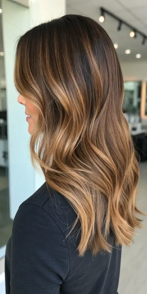 Dark Brown Hair with Caramel Highlights (10)