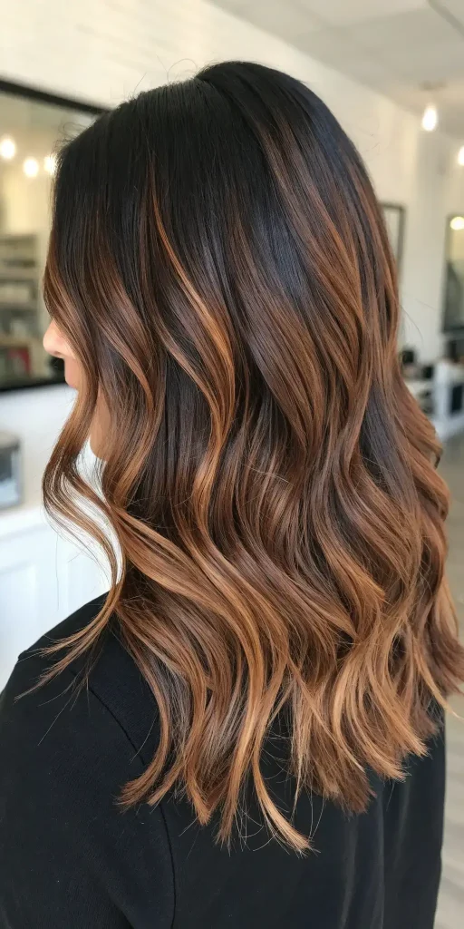 Dark Brown Hair with Caramel Highlights (3)