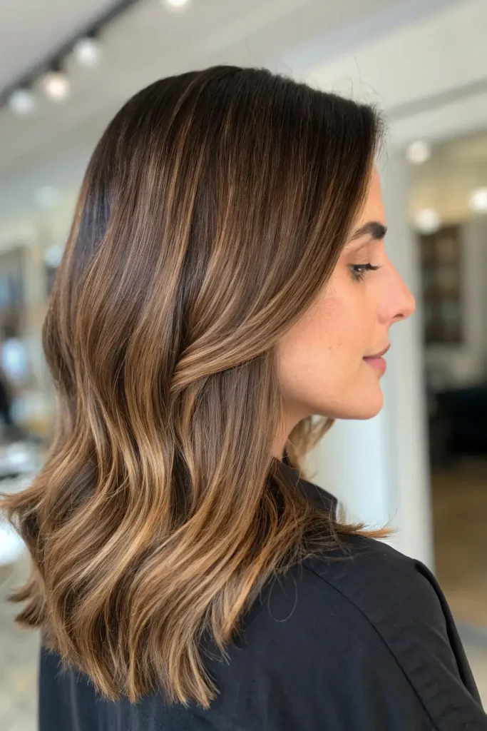 Dark Brown Hair with Caramel Highlights (5)