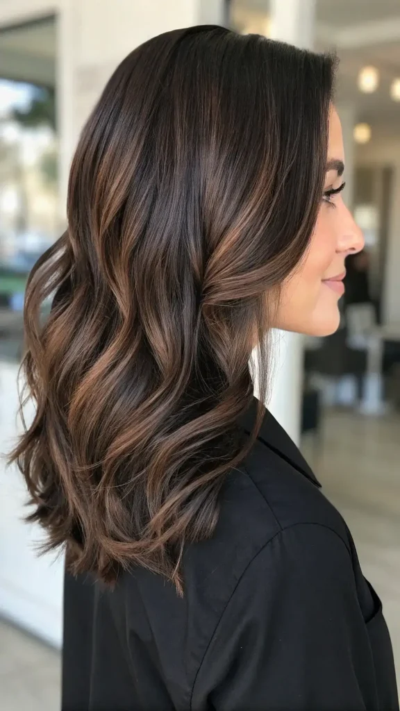 Dark Chocolate Balayage Black Hair (1)