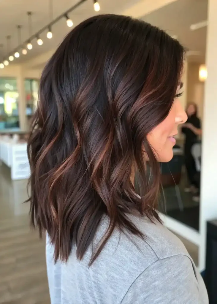 Dark Chocolate Balayage Black Hair (14)