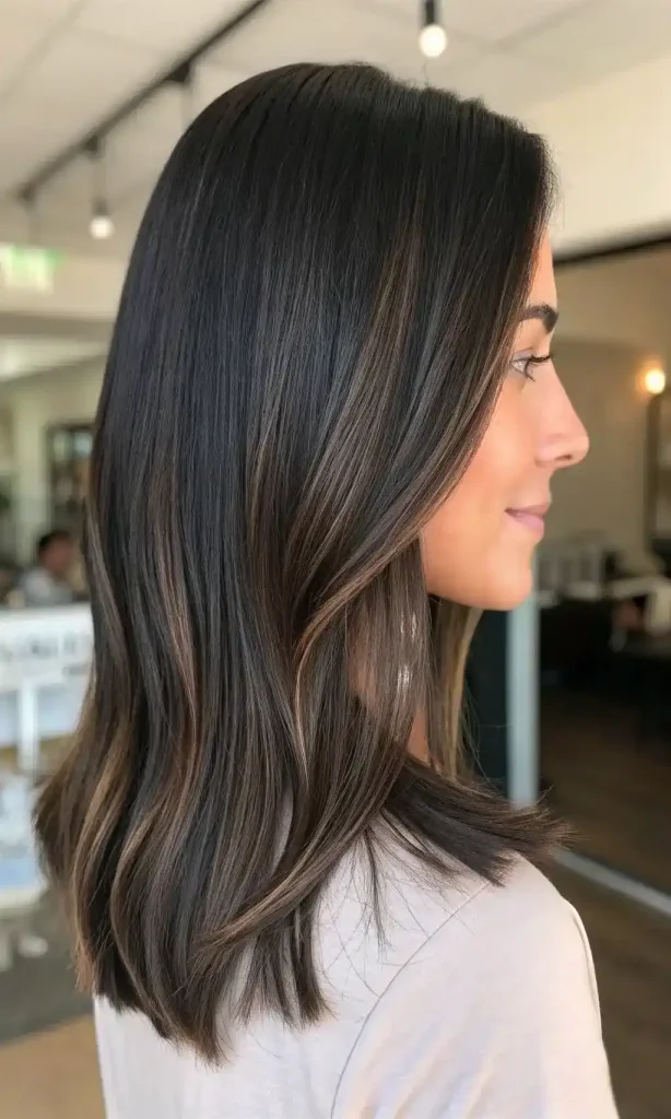 Dark Chocolate Balayage Black Hair (15)