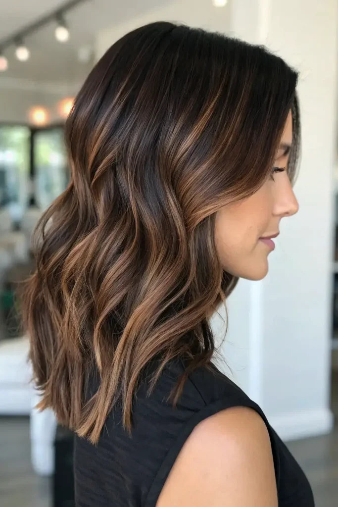 Dark Chocolate Balayage Black Hair (2)