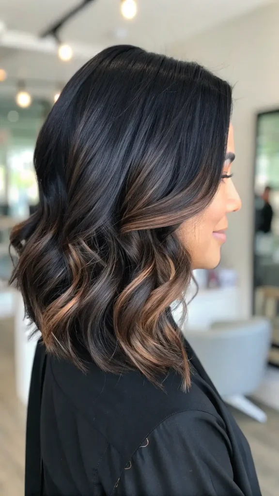 Dark Chocolate Balayage Black Hair (4)
