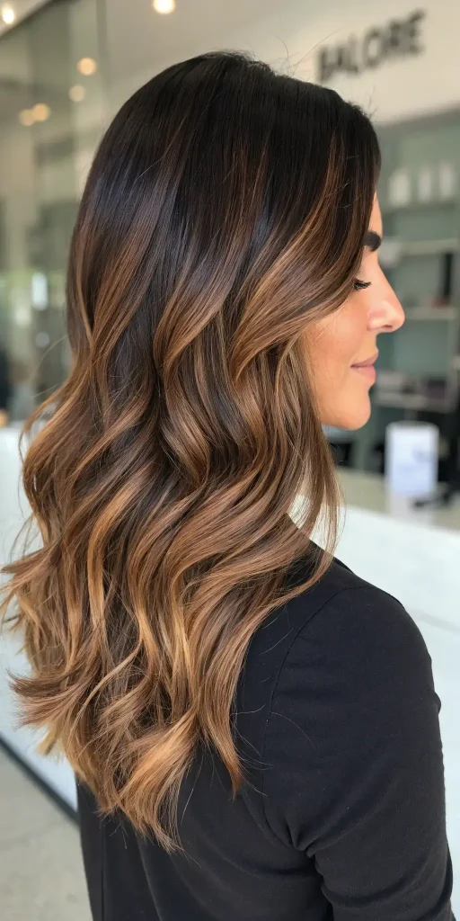 Dark Chocolate Balayage Black Hair (6)