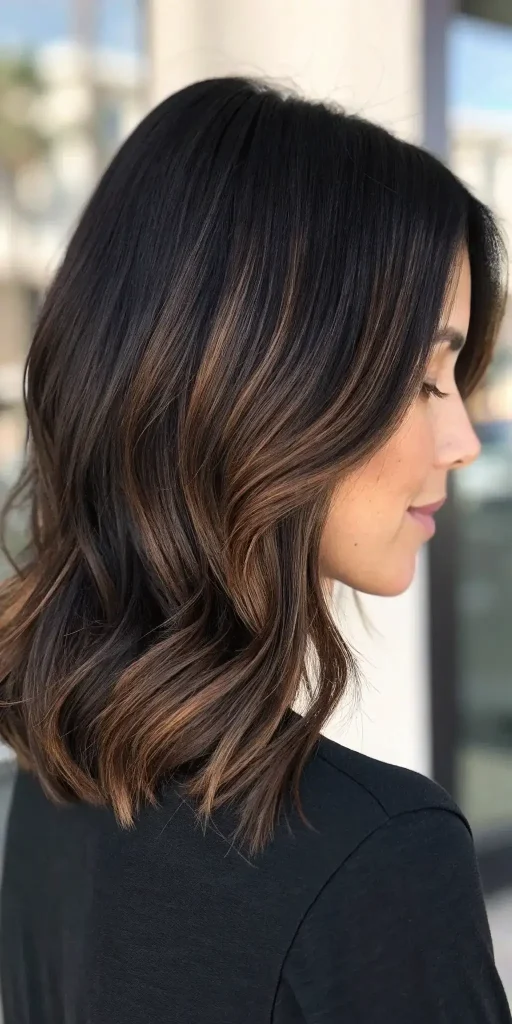 Dark Chocolate Balayage Black Hair (9)
