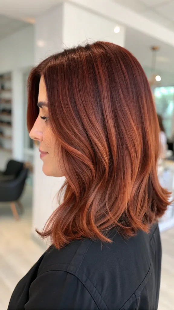 Dark Mahogany Brown Hair with Highlights (10)