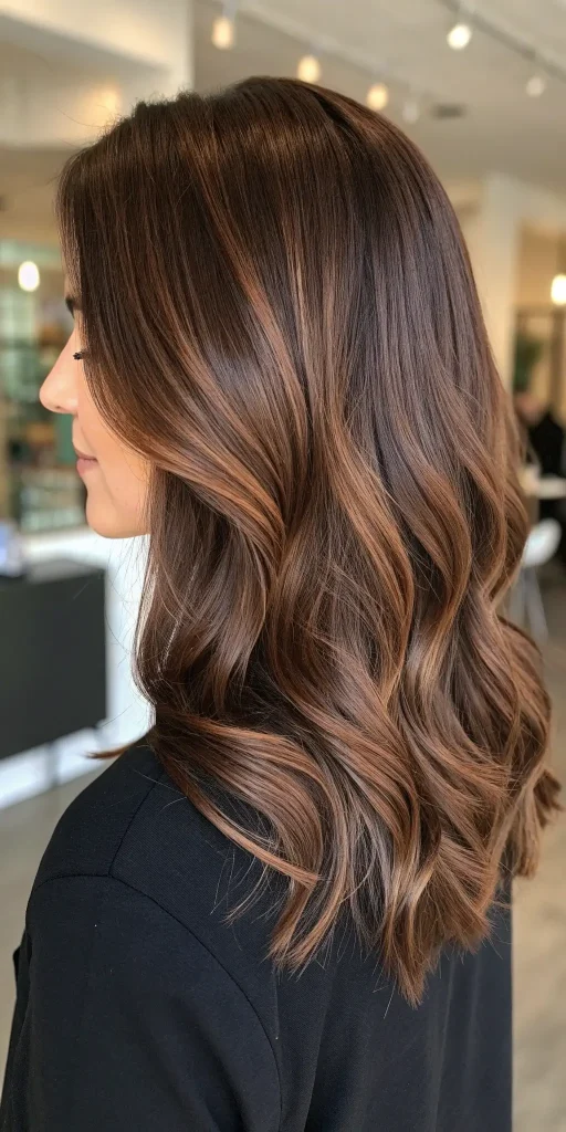 Dark Mahogany Brown Hair with Highlights (3)