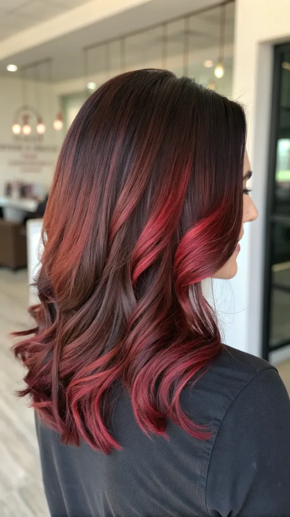 Dark Mahogany Brown Hair with Highlights (4)