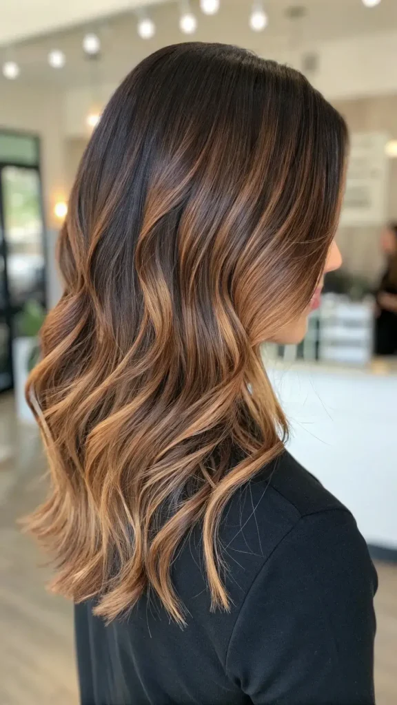 Dark caramel balayage hair color (1)